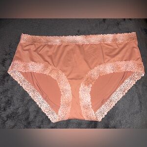 Aerie Peach Boy Brief Lace Trim Panties